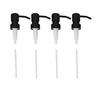 CTRLZS Soap Dispenser Replacement Pump,4Pack Rust-Proof Stainless Steel with Black Metal Coated Pumps Fit Standard 8Oz/16Oz Boston Round Bottles