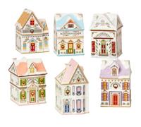CTRLZS Xmas for Spices Sugar Christmas Holiday Village Spice House Set Mini Home Decor Kitchen Storage Tabletop Ornaments 6pc