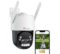 Ctronics [10X Hybrid Zoom] 4K CCTV Security Camera Outdoor with Auto Tracking/Zoom, 5Ghz/2.4Ghz WiFi 360°View Metal Cameras,8MP Night Vision,Human/Vehicle/Pet Detection,Cloud/TF/PC/FTP,IP66