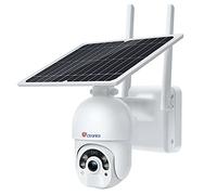 Ctronics 2K 3MP Outdoor Security Camera Solar with 6W Panel, 25m Colour Night Vision & Spotlight, PTZ IP WiFi Battery Camera, PIR Detection, 2-Way Audio, PC/APP Remote, FTP/Cloud/128GB, IP66