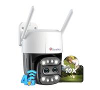 Ctronics 3G/4G LTE Dual Lens Security Camera Outdoor with 10X Hybrid Zoom, 1080P PTZ IP Home Security WiFi Camera, Human Detection, Auto Tracking, Color Night Vision, Siren, 2-Way Audio, IP66