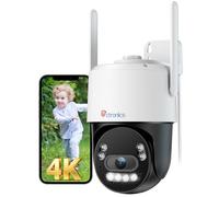 Ctronics 4K Security Camera Outdoor WiFi, PTZ Camera with 8MP Color Night Vision, 2.4/5GHz WiFi, Human/Vehicle/Animal Detection, Supports NVR & 24/7 Recording, 2 Way Audio, IP66