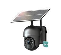 Ctronics 4MP 4G Solar Security Camera Outdoor with SIM Card, No WiFi PTZ CCTV Camera, 14400mAh Battery, PC Remote, Color Night Vision, FTP/Cloud/TF Storage, PIR Human Detection