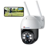 Ctronics 5MP Security Camera Outdoor, 2.4/5Ghz WiFi PTZ CCTV Surveillance Camera, Human Detection & Auto Tracking, Siren Alarm, Color Night Vision, 2-Way Audio,TF/Cloud Storage,IP66