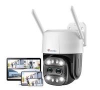 Ctronics Dual Lens Security Camera Outdoor with 6X Hybrid Zoom, 360° CCTV Camera, 1080P PTZ IP Home Security WiFi Camera, Human Detection, Auto Tracking, Color Night Vision, Siren, 2-Way Audio, IP66