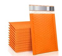 CTRSM Bubble mailers，Bubble wrap pouches， 50Pcs Orange Mailer Poly Bubble Padded Mailing Envelopes for Mailer Packaging Self Seal Bag Bubble(18 * 23cm)