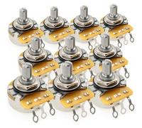 CTS 450 B250K Pots Short Split Shaft 1/4 Inch 10% Linear Taper Potentiometers for Electric Guitar Bass (Set of 10)