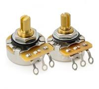 CTS 450G A250K+B250K Pots Brass Short Split Shaft 1/4 Inch 10% Audio Linear Taper Potentiometers for Electric Guitar Bass (Set of 1A1B)
