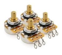 CTS 450G A250K Pots Brass Solid Short Shaft 1/4 Inch 10% Audio Taper Potentiometers for Electric Guitar Bass (Set of 4)