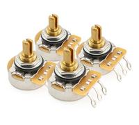 CTS 450G A250K Pots Metric Coarse 18-Spline Brass Short Split Shaft 1/4 Inch 10% Audio Taper Potentiometers for Electric Guitar Bass (Set of 4)