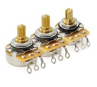 CTS 450G A250Kx2+B250K Pots Brass Short Split Shaft 1/4 Inch 10% Audio Linear Taper Potentiometers for Electric Guitar Bass (Set of 2A1B)