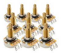 CTS 450G A500K Pots Brass Long Split Shaft 3/4 Inch 10% Audio Taper Potentiometers for Electric Guitar Bass (Set of 10)