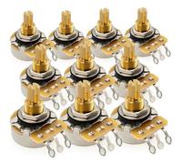 CTS 450G A500K Pots Brass Standard Split Shaft 3/8 Inch 10% Audio Taper Potentiometers for Electric Guitar Bass (Set of 10)