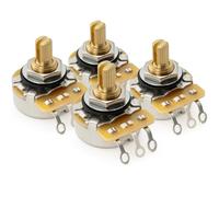 CTS 450G B250K Pots Brass Short Split Shaft 1/4 Inch 10% Linear Taper Potentiometers for Electric Guitar Bass (Set of 4)