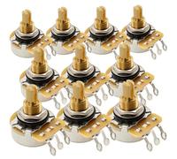 CTS 450G B500K Pots Brass Standard Split Shaft 3/8 Inch 10% Linear Taper Potentiometers for Electric Guitar Bass (Set of 10)