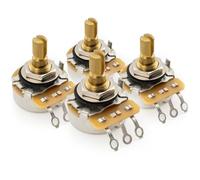 CTS 450G No-Load A250K Pots Brass Short Split Shaft 1/4 Inch 10% Audio Taper Potentiometers for Electric Guitar Bass (Set of 4)