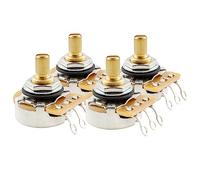 CTS 450G Vintage Tone A250K Pots Brass Short Split Shaft 1/4 Inch 10% Audio Taper Potentiometers for Electric Guitar Bass (Set of 4)
