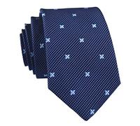 Ctskyte Slim Silk Necktie for Men Woven Jacquard Patterned Business Wedding Skinny Ties, Denim Blue, One size