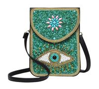 CTTOVIS Small Crossbody Bags for Women Designer Gypsy Cell Phone Bag Boho Shoulder Wallet Purse, Green