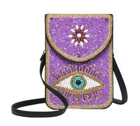 CTTOVIS Small Crossbody Bags for Women Designer Gypsy Cell Phone Bag Boho Shoulder Wallet Purse, Purple, Boho