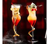 CTTPEG 2pcs Cocktail Glasses,Wine Glasses Body 6.8 oz Whiskey Drinking Glasses with Gift Box Champagne Goblet for Lady's Night Party Home Bar