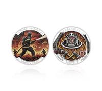 CTTSDHIPE Commemorative Coin Courage Firefighter Coins Silver Plated Challenge Coin Collectible Coin Gratitude Coin Souvenir Gift