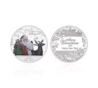 CTTSDHIPE Commemorative Coin Merry Christmas Santa Claus Lucky Coin Silver Plated Challenge Coin Collectible Coin Souvenir Gift