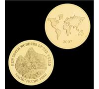 CTTSDHIPE Commemorative Coin Seven Wonders Of The World Collectible Coin Gold Plated Challenge Coin Great Buildings Souvenir Coins
