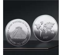 CTTSDHIPE Commemorative Coin Seven Wonders Of The World Collectible Coin Silver Plated Challenge Coin Great Buildings Souvenir Coins