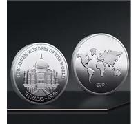 CTTSDHIPE Commemorative Coin Seven Wonders Of The World Collectible Coin Silver Plated Challenge Coin Great Buildings Souvenir Coins