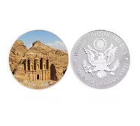 CTTSDHIPE Commemorative Coin Seven Wonders Of The World Collectible Coin Silver Plated Challenge Coin Souvenir Gift For Collection