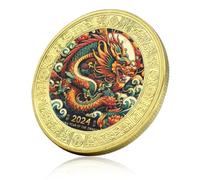 CTTSDHIPE Commemorative Coin The Year Of The Dragon Lucky Coin Gold Plated Challenge Coin Collectible Coin Souvenir Gift