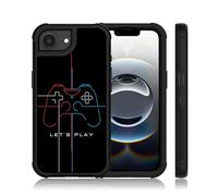 CTVSLFU Compatible with iPhone 16E / SE 4 Case, Heavy-Duty 3-in-1 Full-Body Rugged with Soft Rubber Bumper Shockproof Protective Cover for Men Boys Kids Teen - Let's Play Game 026