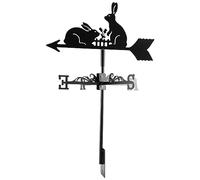 Ctwezoikmt Animal Iron Wind Vane, Rabbit Weather Vane, Roof Weather Vane Wind Direction Indicator Roof Decoration Parts