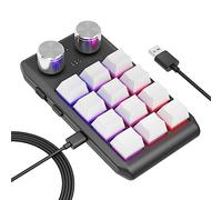 Ctwezoikmt Custom Keyboard Volume Button Knob Programming Macro Gaming White, 12 Keys 2 Knob USB
