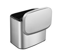 Ctwezoikmt Hanging Stainless Steel Compost Bin 1.05 Gallon Wall Mounted Trash Can with Lid, Kitchen Cabinet Door Sink Garbage Can Durable Silver