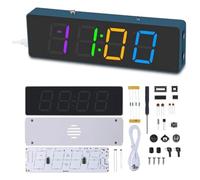 Ctwezoikmt Soldering Practice Kit 4-Digit Digital Alarm Clock Kit with RGB Colorful Modes, Diplay DIY Clock Soldering Project Kit