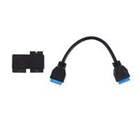 Ctwezoikmt USB 3.0 19PIN One-To-Two Hub Accessory Part with Chip and Modular Cable Design USB 19PIN HUB Motherboard 19PIN Extension Cable 1 to 2