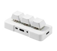 Ctwezoikmt USB Custom Programming Macro Knob Keyboard 3 Keys Copy Paste Mini Button Photoshop Gaming Mechanical Keyboard White