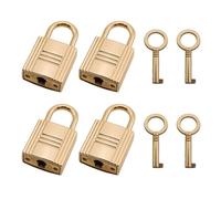 CTWHA 4PCS Light Gold Small Padlock with Key Metal Mini Lock Small Luggage Lock 1.38x0.8x0.35 inch Vintage Jewelry Box Organizer Padlock for Luggage Women Bags Handbags
