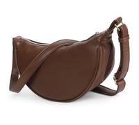 CTWWFS Crescent Crossbody Bag for Women Leather Trendy Shoulder Bag with Adjustable Strap for Everyday Casual Travel, Dark Brown