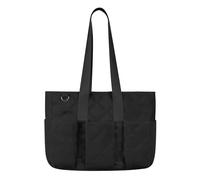 CTWWFS Quilted Tote Bag for Women, Puffer Work Travel Handbag with Zipper for Teacher Nurse, Cute Laptop Shoulder Gym Bag (Black)