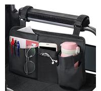 CTWWFS Upgrade Wheelchair Side Bag with Cup Holder, Armrest Accessories for Wheelchair, Rollator, Walker, The Perfectly Organized to Free your Hands and Bring you A Wonderful Life Experience (Black)