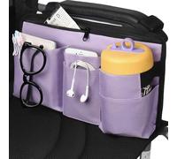 CTWWFS Upgrade Wheelchair Side Bag with Cup Holder, Armrest Accessories for Wheelchair, Rollator, Walker, The Perfectly Organized to Free your Hands and Bring you A Wonderful Life Experience (Purple)