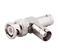 CTXSumTec 1PCS BNC T Type Male Jack to Dual Female Splitter Adapter Connectors,1BNC Male to 2 BNC Female T-Type 3 Way Video Coaxial Connector for CCTV Security Camera (T Type BNC Adapter)