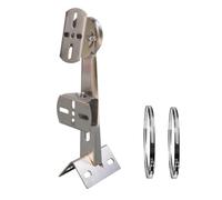 CTXSumTec CCTV Security Camera Corner Pole Corner Mounting Bracket with 2 Loops for Surveillance Camera, Dahua Bullet and PTZ Cameras(Stainless Steel, 26cm/10.2")