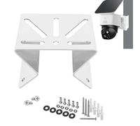 CTXSumTec Heavy-Duty Pole Corner Security Camera Bracket - Weatherproof White Metal Mount for Outdoor Surveillance Systems | Compatible with Exterior Walls, Eaves, Stairwells, eufy soloCam
