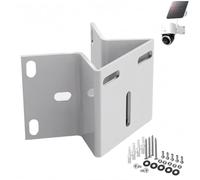 CTXSumTec Heavy-Duty Right Angle CCTV Camera Corner Mount - White Metal Bracket for Outdoor Surveillance | Fits Exterior Walls, Eaves & Stairwells | Complete Hardware Kit for S340 & PTZ Cameras