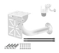 CTXSumTec J-Shaped Aluminum Wall Mount with Cable Management Hole & L-Shaped Adapter - Duckbill Design (180° Tilt/360° Swivel) for CCTV Dome/IP Cameras, Space-Saving Indoor/Outdoor Use