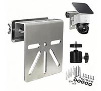 CTXSumTec No-Drill Gutter Security Camera Mount for S340 & More | Stainless Steel Solar Camera Bracket with Anti-Rust Screws | Weatherproof, Adjustable, IP PTZ Dome Camera Compatible